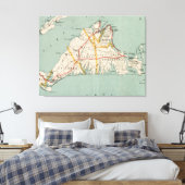 ヴィンテージマルタのブドウ園の地図（1917年） キャンバスプリント (インサイチュ (寝室))