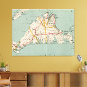 ヴィンテージマルタのブドウ園の地図（1917年） キャンバスプリント (インサイチュ (リビング))