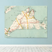 ヴィンテージマルタのブドウ園の地図（1917年） キャンバスプリント (インサイチュ (ウッドフロア))