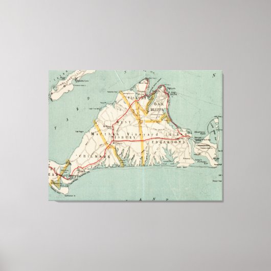 ヴィンテージマルタのブドウ園の地図（1917年） キャンバスプリント (正面)