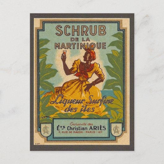 ヴィンテージマルティニーク旅行はがき ポストカード (正面)