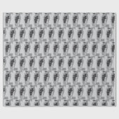 ヴィンテージマルティーニシェーカーズインブラック&グレー ラッピングペーパー (フラット)