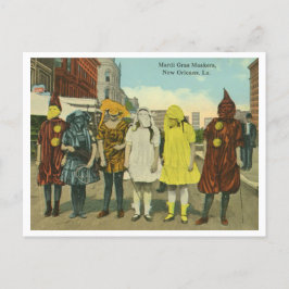 ヴィンテージマルディグラスガールズインコスチューム ポストカード