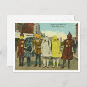 ヴィンテージマルディグラスガールズインコスチューム ポストカード (正面/裏面)