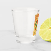 ヴィンテージマルディグラスジェスターカラーイラストレーション ショットグラス (左)