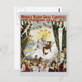 ヴィンテージマルディグラスポスター ポストカード (正面/裏面)