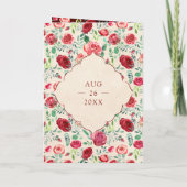 ヴィンテージマルーンレッドローゼスフローラインディアン結婚 招待状 (裏面)