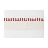 ヴィンテージマルーン&クリームチェッカーボードレトロ結婚 招待状ベリーバンド (裏面例)