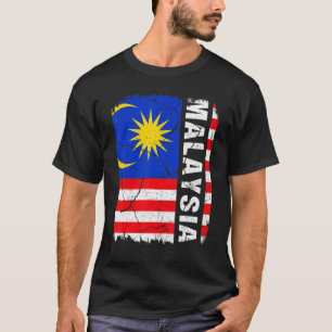 ヴィンテージマレーシア国旗マレーシアプライドルーツヘリタ Tシャツ