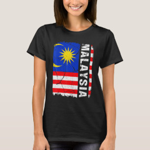 ヴィンテージマレーシア国旗マレーシアプライドルーツヘリタ Tシャツ
