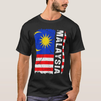 ヴィンテージマレーシア国旗マレーシアプライドルーツヘリタ Tシャツ