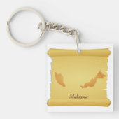 ヴィンテージマレーシア地図ScrollOld World Travel キーホルダー (正面)