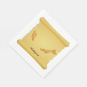 ヴィンテージマレーシア地図ScrollOld World Travel スタンダードランチョンナプキン (角)