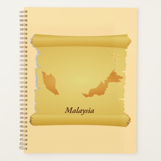 ヴィンテージマレーシア地図ScrollOld World Travel プランナー手帳 (正面)