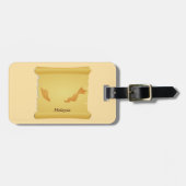 ヴィンテージマレーシア地図ScrollOld World Travel ラゲッジタグ (正面横)