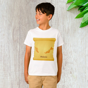 ヴィンテージマレーシア地図ScrollOld World Travel Tシャツ