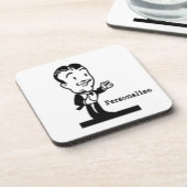 ヴィンテージマンガのレトロな白黒漫画 コースター (左側)