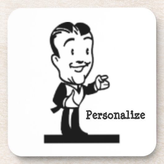 ヴィンテージマンガのレトロな白黒漫画 コースター (正面)