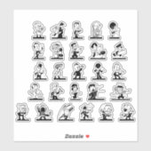 ヴィンテージマンガのレトロな白黒漫画 シール (シート)