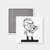 ヴィンテージマンガのレトロ科学の化学者漫画 マグネット (正面/裏面)