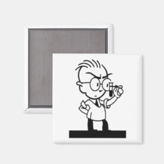 ヴィンテージマンガのレトロ科学の化学者漫画 マグネット (正面/裏面)