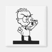 ヴィンテージマンガのレトロ科学の化学者漫画 マグネット (正面)