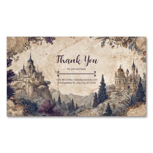 ヴィンテージマンガアンティークマップフェアユタレ マグネット名刺 (正面)