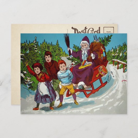 ヴィンテージマンガ樺の木スティック葉書 ポストカード (正面/裏面)