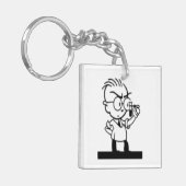 ヴィンテージマンガ科学化学者漫画 キーホルダー (正面左)