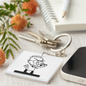 ヴィンテージマンガ科学化学者漫画 キーホルダー (正面右)