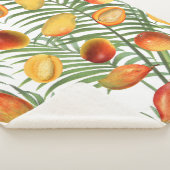 ヴィンテージマンゴー&グリーンリーサマーフルーツパターン シェルパブランケット (3/4)