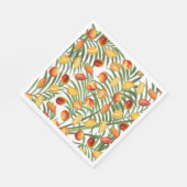 ヴィンテージマンゴー&グリーンリーサマーフルーツパターン スタンダードランチョンナプキン (角)