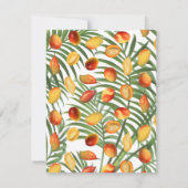 ヴィンテージマンゴー&グリーンリーサマーフルーツパターン ノートカード (裏面)