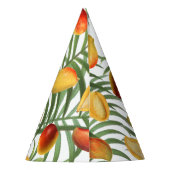 ヴィンテージマンゴー&グリーンリーサマーフルーツパターン パーティーハット (裏面)