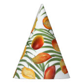 ヴィンテージマンゴー&グリーンリーサマーフルーツパターン パーティーハット (左)