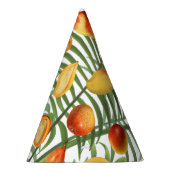 ヴィンテージマンゴー&グリーンリーサマーフルーツパターン パーティーハット (右)