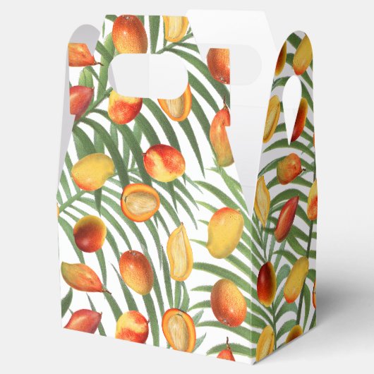 ヴィンテージマンゴー&グリーンリーサマーフルーツパターン フェイバーボックス (オープン)