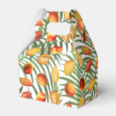 ヴィンテージマンゴー&グリーンリーサマーフルーツパターン フェイバーボックス (正面サイド)