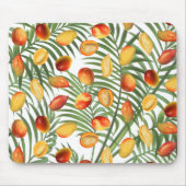 ヴィンテージマンゴー&グリーンリーサマーフルーツパターン マウスパッド (正面)