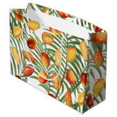 ヴィンテージマンゴー&グリーンリーサマーフルーツパターン ラージペーパーバッグ (裏面アングル)
