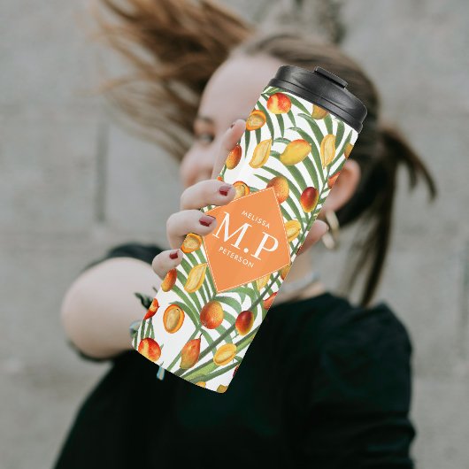 ヴィンテージマンゴー&グリーンリーサマーフルーツモノグラム タンブラー