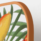 ヴィンテージマンゴー&グリーンリーサマーフルーツモノグラム ピックルボールラケット (左詳細)