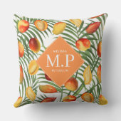 ヴィンテージマンゴー&グリーンリーサマーモノグラム クッション (裏面)