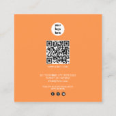 ヴィンテージマンゴー&グリーンQRコードビジネスロゴ スクエア名刺 (裏面)