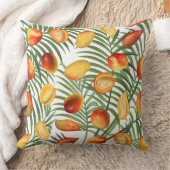 ヴィンテージマンゴー&緑の夏のパターン クッション (ブランケット)
