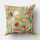 ヴィンテージマンゴー&緑の夏のパターン クッション (裏面)