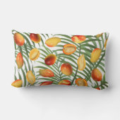 ヴィンテージマンゴー&緑の夏のパターン ランバークッション (裏面)