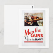 ヴィンテージマンザ・ガン、海軍の採用ポーに参加 ポストカード (正面/裏面)