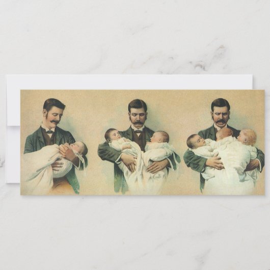 ヴィンテージマンシャワーベビーシャワーダドシェルパーティー 招待状 (正面)