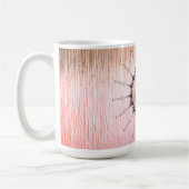 ヴィンテージマンダラオンピーチピンクフロストガラス コーヒーマグカップ (左)